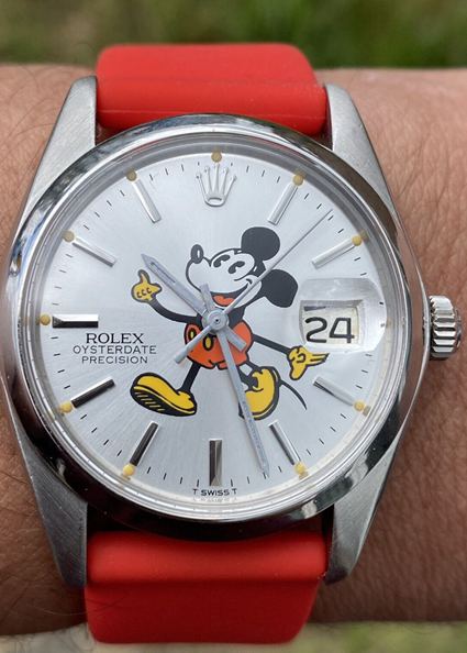 10. Vintage Rolex Oysterdate Mickey Mouse Custom Dial