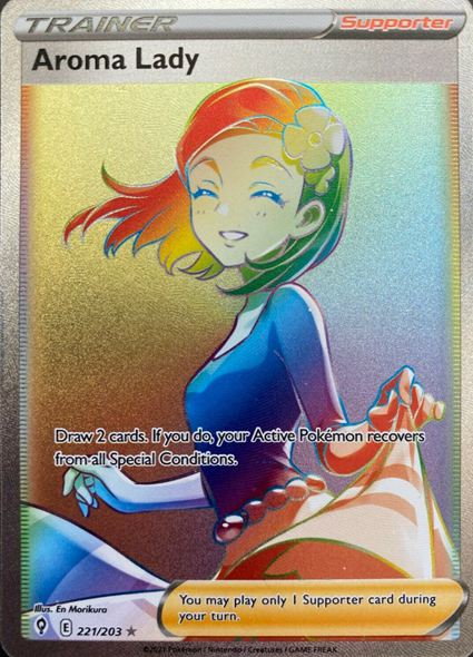 16. Pokémon Card Aroma Lady Secret Rare Evolving Skies