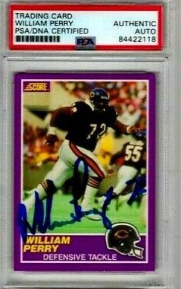 22. William Perry Autographed Card