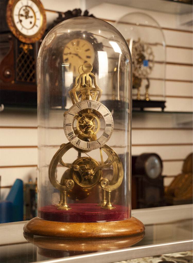 19th Century English Skeleton Clock. In Great Condition