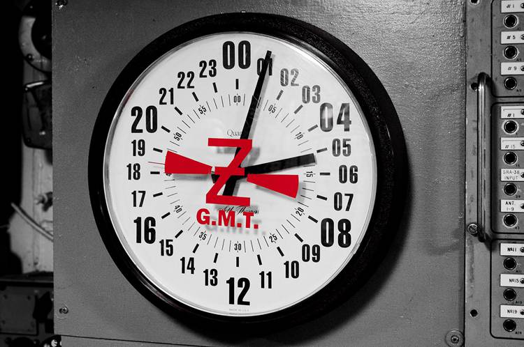 24-hour clock as seen on the USS Midway