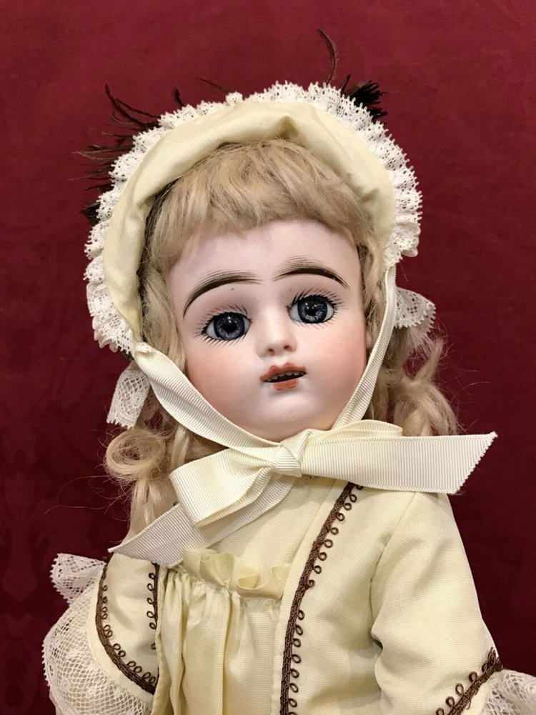 Antique French Bisque Doll FG Scroll Mark GORGEOUS EYES