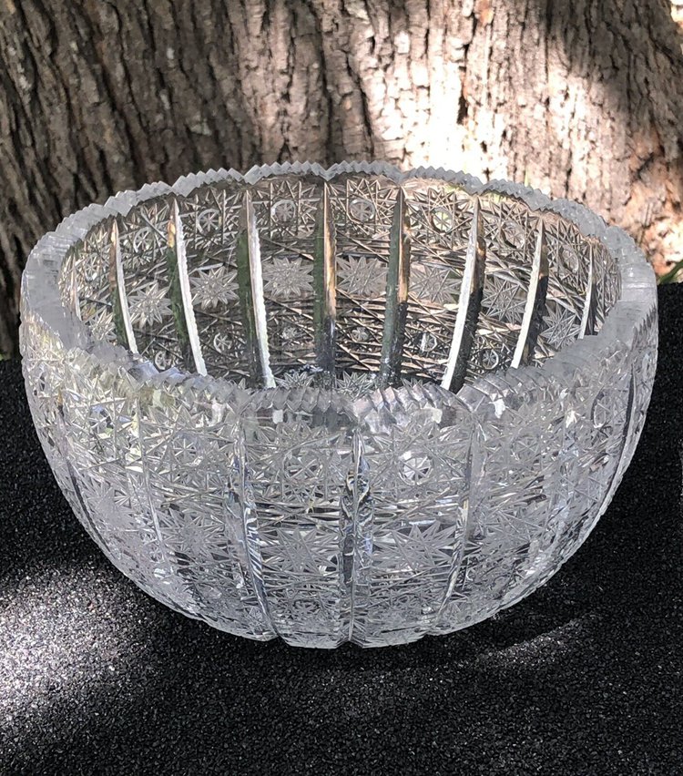 Antique Heavy Crystal American Cut glass bowl