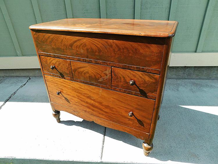 Antique Lift Top Washstand Zinc Wet Dry Flame Mahogany Cabinet Drawers