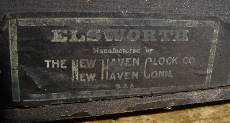 Antique New Haven Clock Label