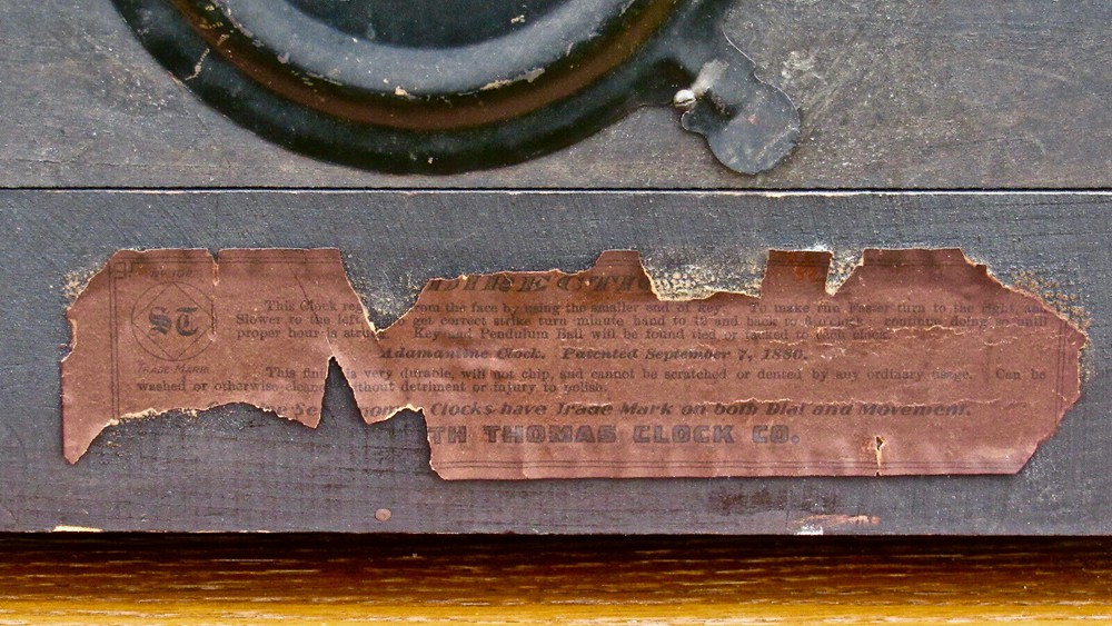 Antique Seth Thomas Adamantine Mantle Mantel Clock Labels