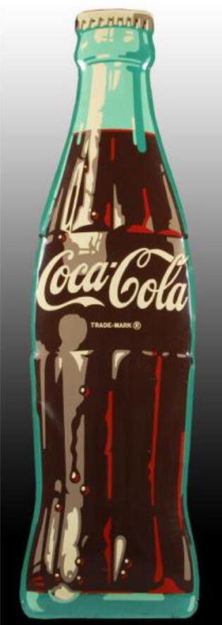 Die-Cut Tin Coca-Cola Bottle Sign