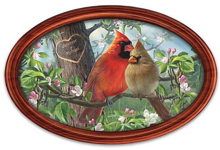 James Hautman Love Birds Framed Plate
