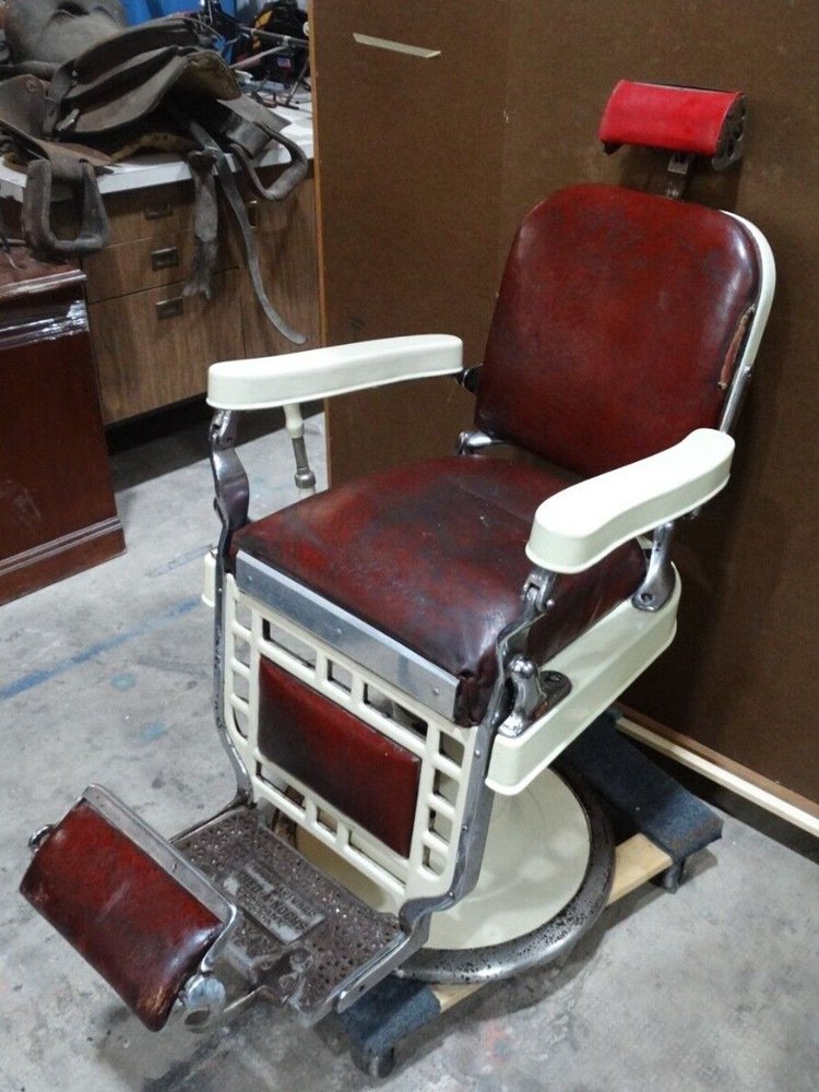 Vintage Barber Chair by Theo A. Kochs & Co, Chicago, Circa 1910-20