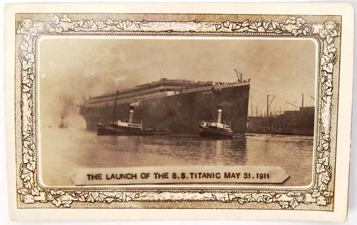 9. The Launch of the RMS Titanic Postcards