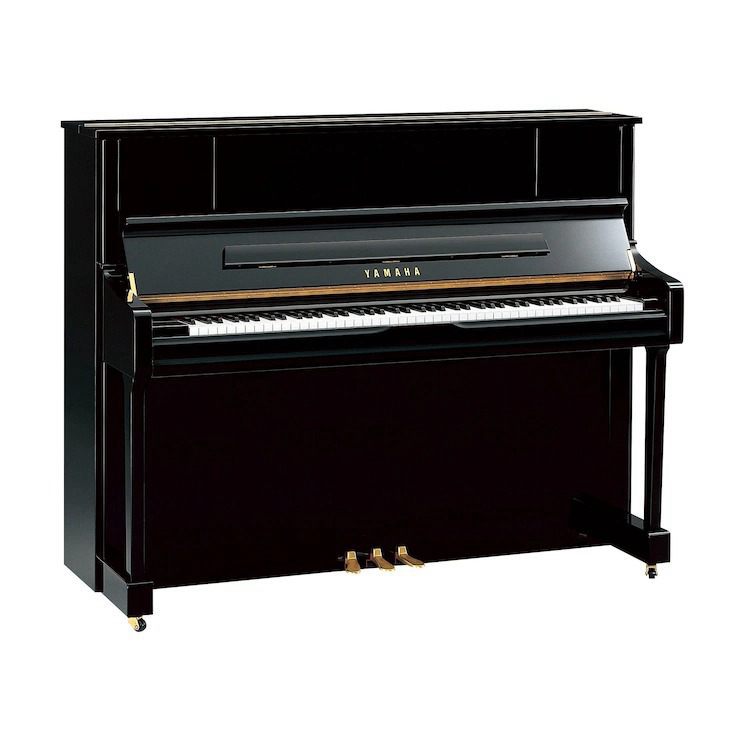A Black Yamaha Upright Piano