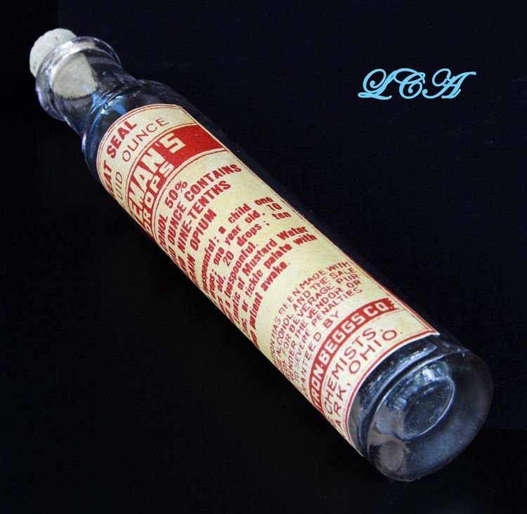 Antique Bateman Drops With Opium Bottle