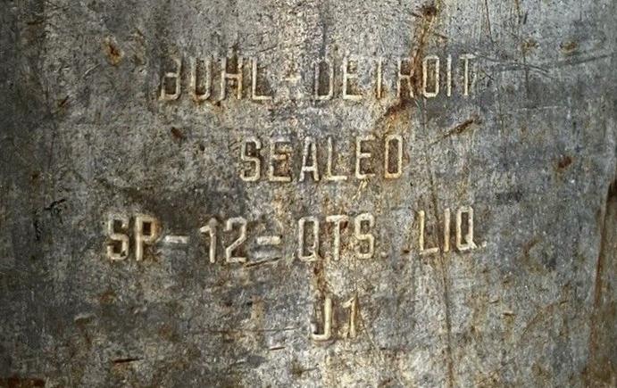 Antique Buhl Detroit 12 QT Metal Milk Can