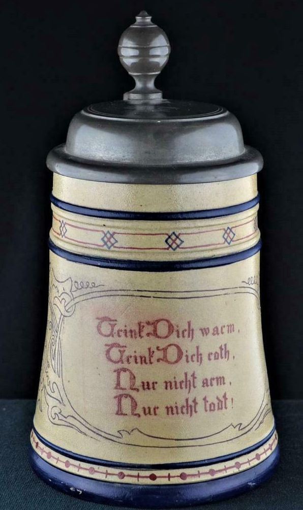 Antique German Stoneware Beer Stein