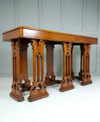 Antique Gothic Revival Altar Table