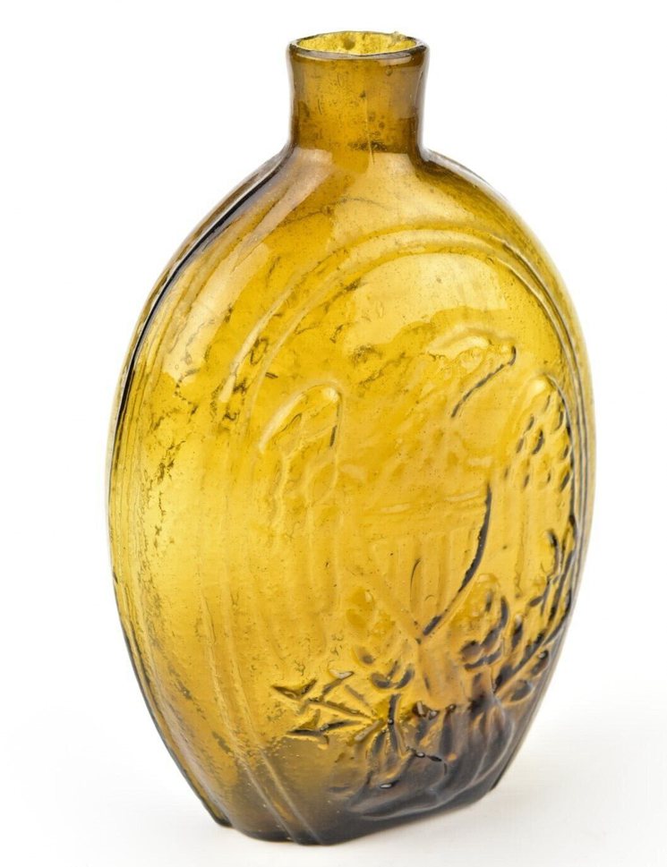 Antique Stoddard NH Eagle & Cornucopia Blown Glass Flask