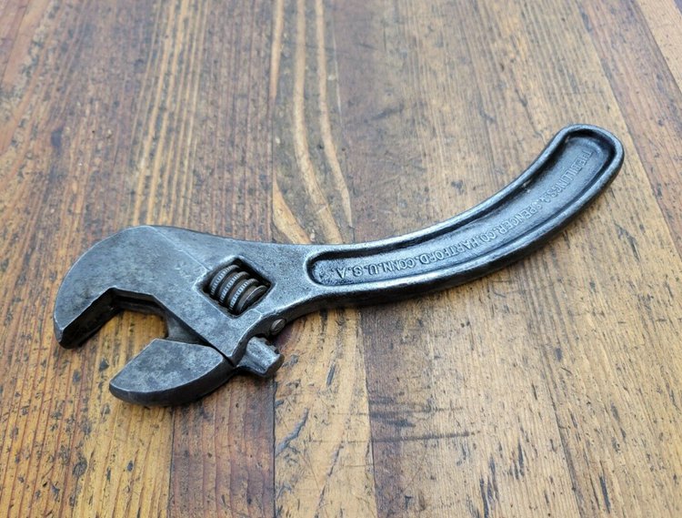 Antique Tools Adjustable Curved WRENCH VINTAGE Tools 11 BILLINGS SPENCER