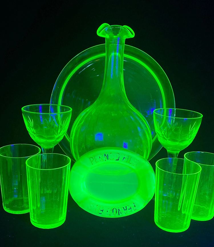 Authentic French Neon Depression Glass