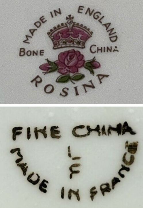 “Bone China” and “Fine China” Marks