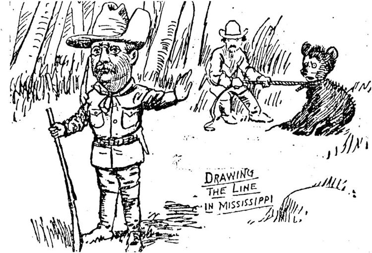 Clifford Berryman's 1902 cartoon that lampooned T.R.'s bear hunt
