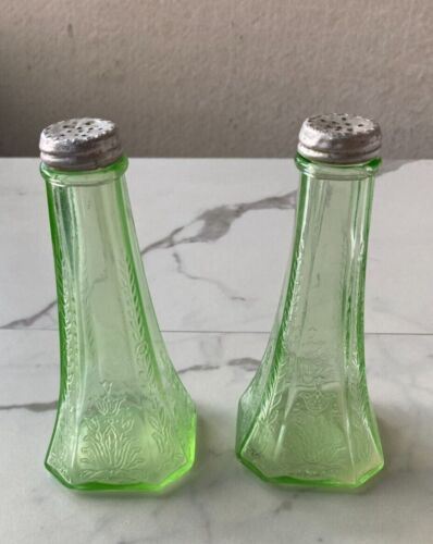 Depression Era Green Vaseline Glass
