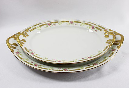 French Porcelain Limoges Antique Matching Platters by William Guerin 1891-1900