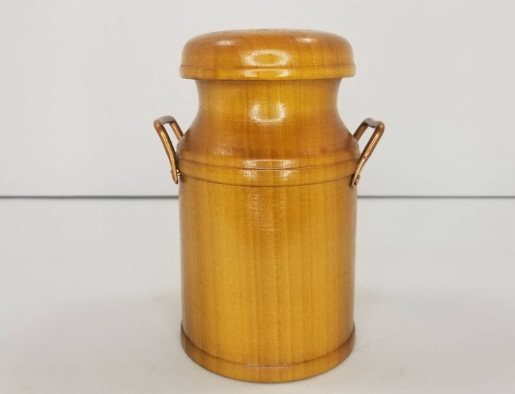 Handmade Hand Turned Wooden Milk Can