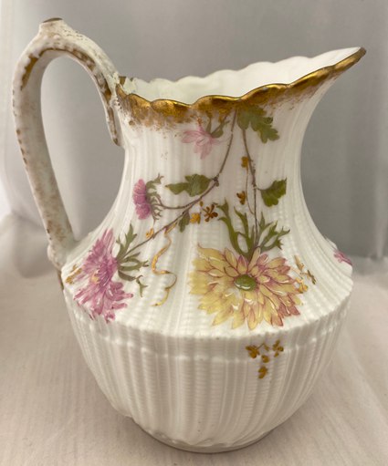 LATE 1800S-EARLY 1900S MARTIAL REDON LIMOGES FLORAL PITCHER