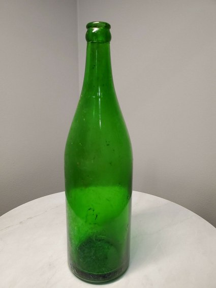 MILLER BEER Vintage 1950s Embossed Green Glass Bottle New Brunswick NJ