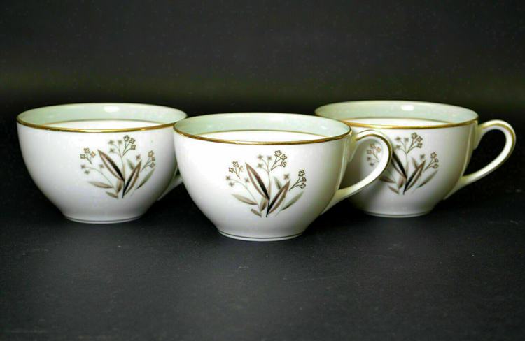 Noritake Teacups Carlisle Pattern Fine China Japan Tea Cups Set