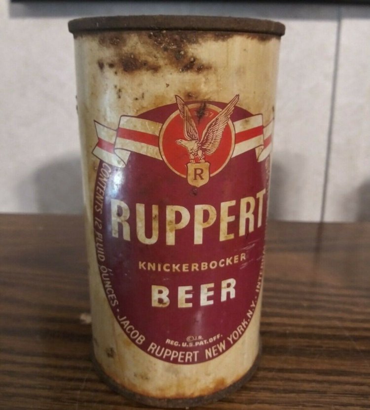 Old Ruppert Knickerbocker Beer Flat Top Can Jacob Ruppert New York NY NYC