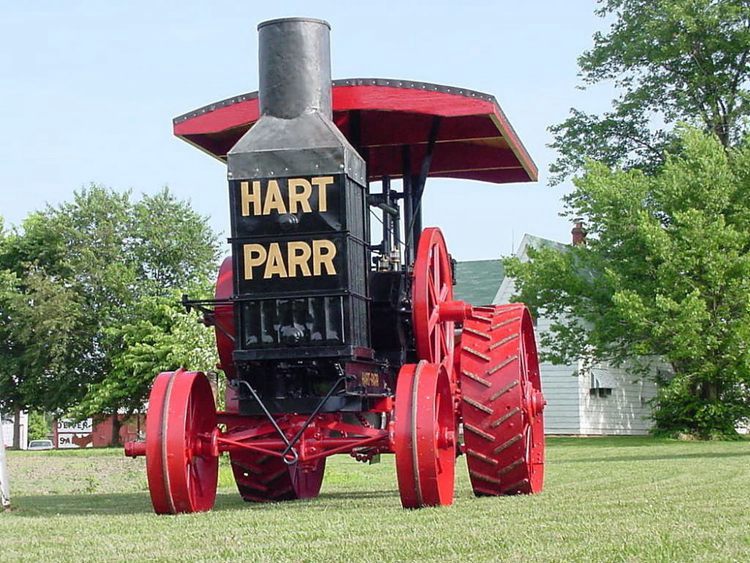 Red and Black Hart and Parr Tractor