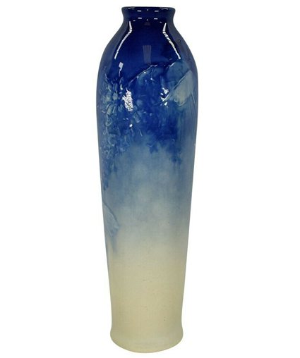 Roseville Pottery Azurean 1903 Blue Floral Porcelain Vase