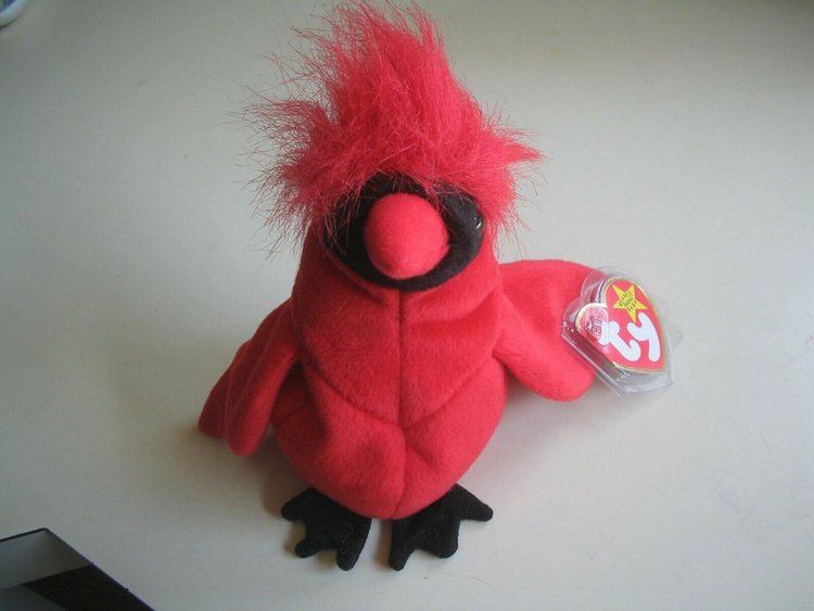 Ty Beanie Babies Mac The Cardinal Plush Toy VERY RARE ERRORS With Tags