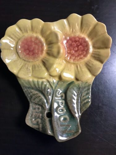 Vintage Ceramic Sunflowers Spoon Rest