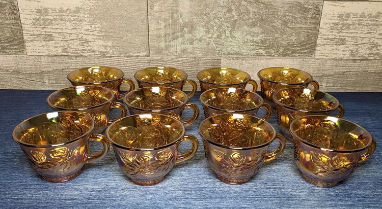 Vintage Iridescent Carnival Glass Cups