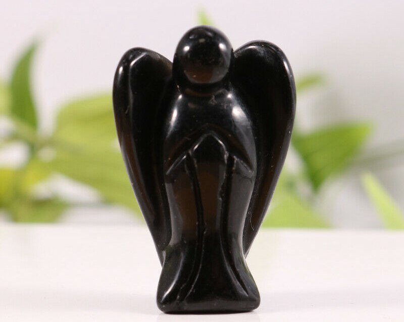 black obsidian angel figurines