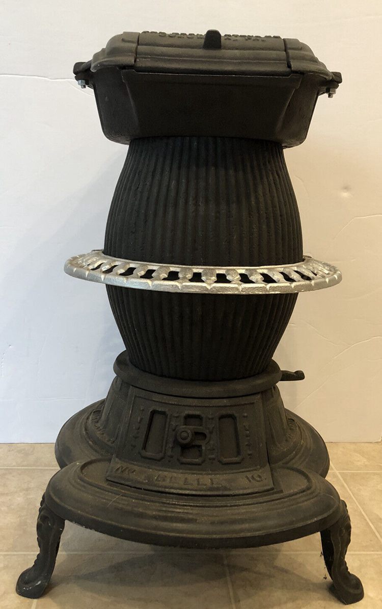 the antique pot belly stove