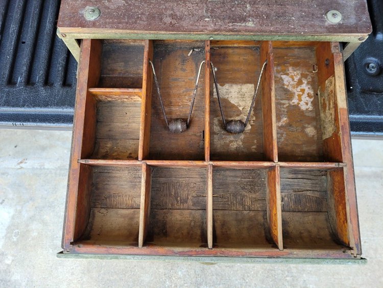the interior compartments of cash registers