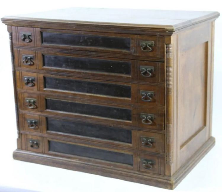 AMERICAN VICTORIAN ANTIQUE SPOOL CABINET sold for $150