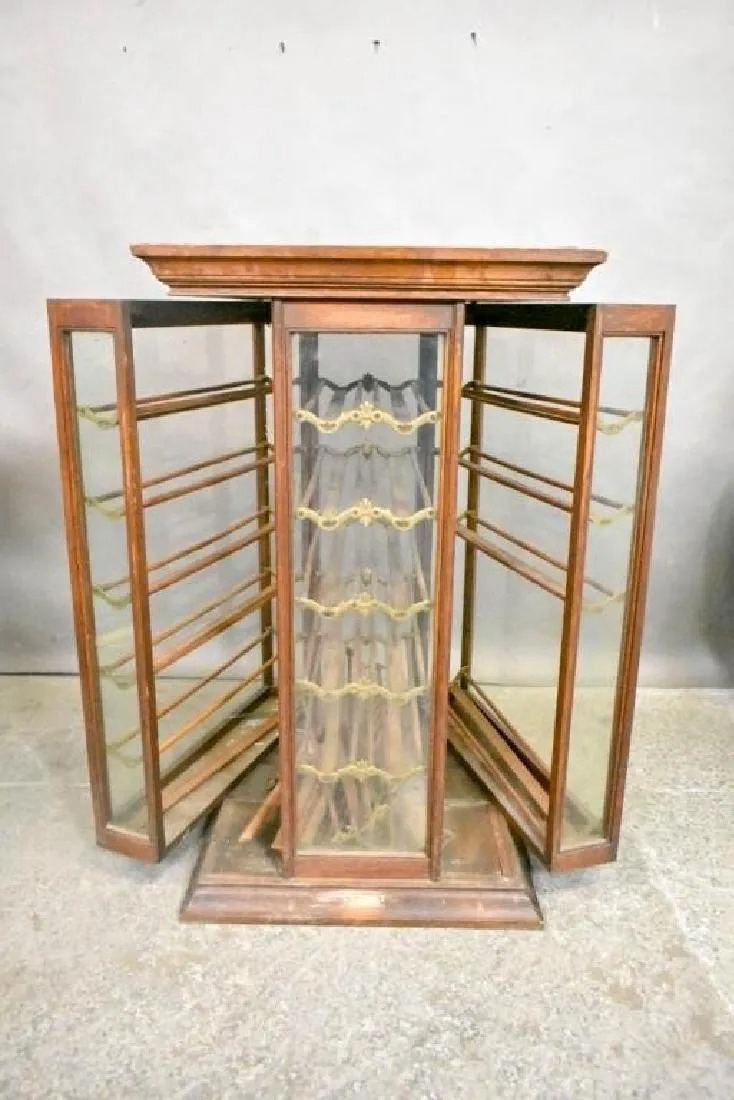 Antique Spool Cabinet Signed Exhibition Showcase sold for $250