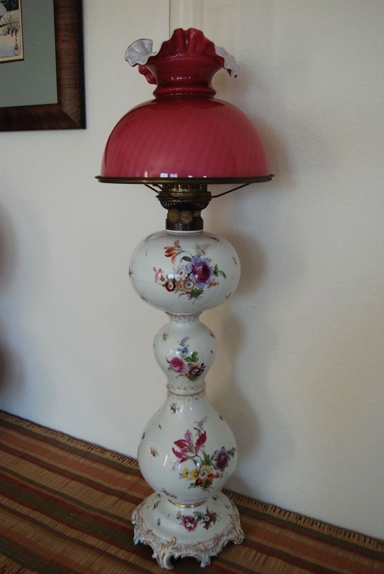 Dresden Porcelain Antique Oil Lamp
