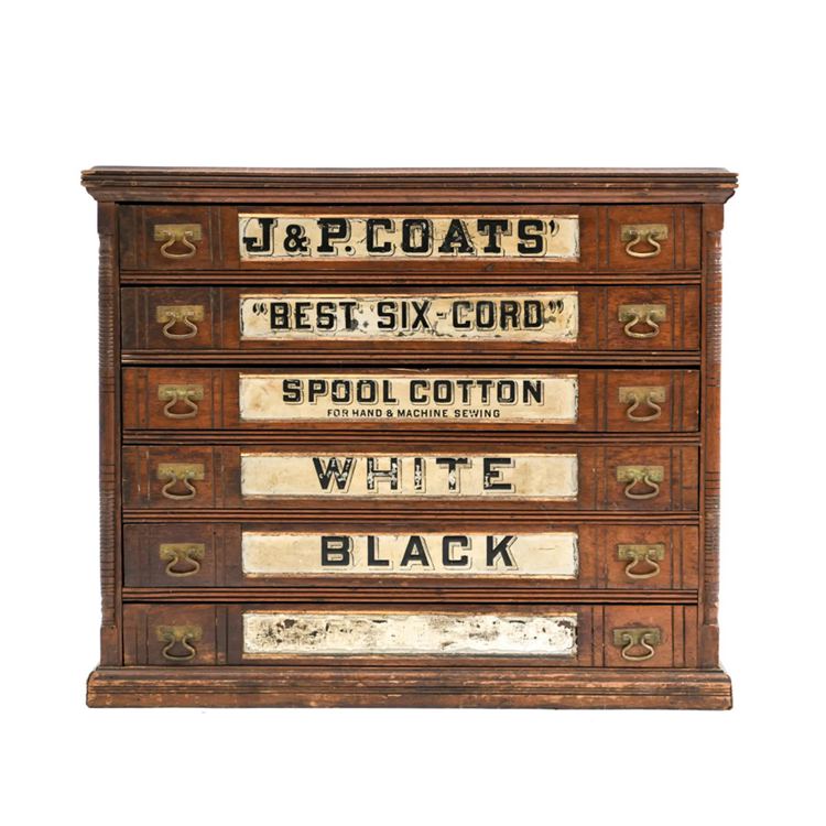 J&P Coats Antique Spool Cabinet sold for $450