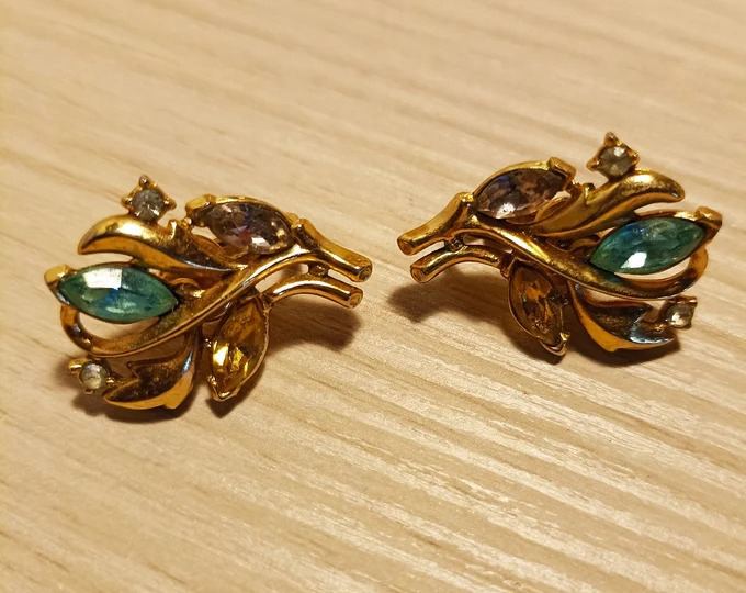 Jelly Gold Tone Clip Earrings