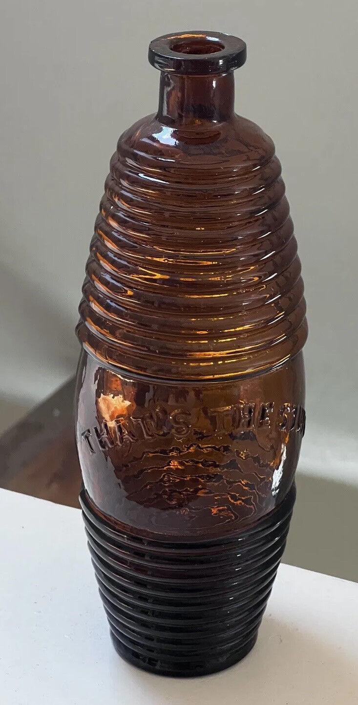 Pontil Bitters Barrell Bottle THATS THE STUFF 1860s Coffee Amber Crude PRISTINE