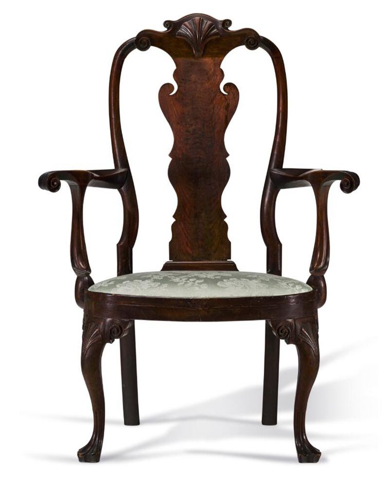 Queen Anne Carved Walnut Chair