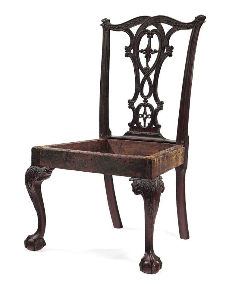 The Charles Thomson Chippendale Carved Mahogany Side Chair