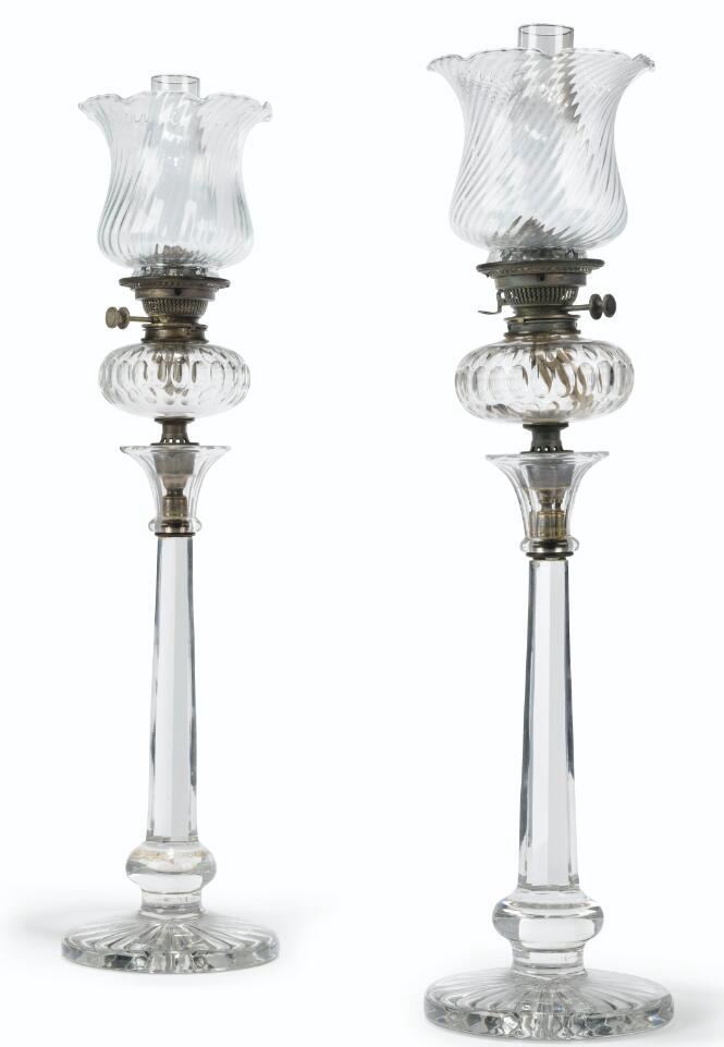 Victorian Molded Glass Oil Lamps
