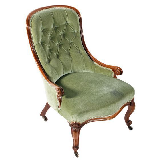 Victorian Walnut Slipper Chair