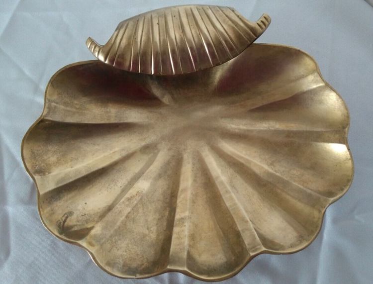 Vintage Brass Clam Shell Dish
